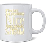Poster Foundry If You Cant Say Anything Nice Come Sit By Me! Funny Famous Motivational Inspirational Quote Ceramic Coffee Mug Tea Cup Fun Novelty Gift 12 oz