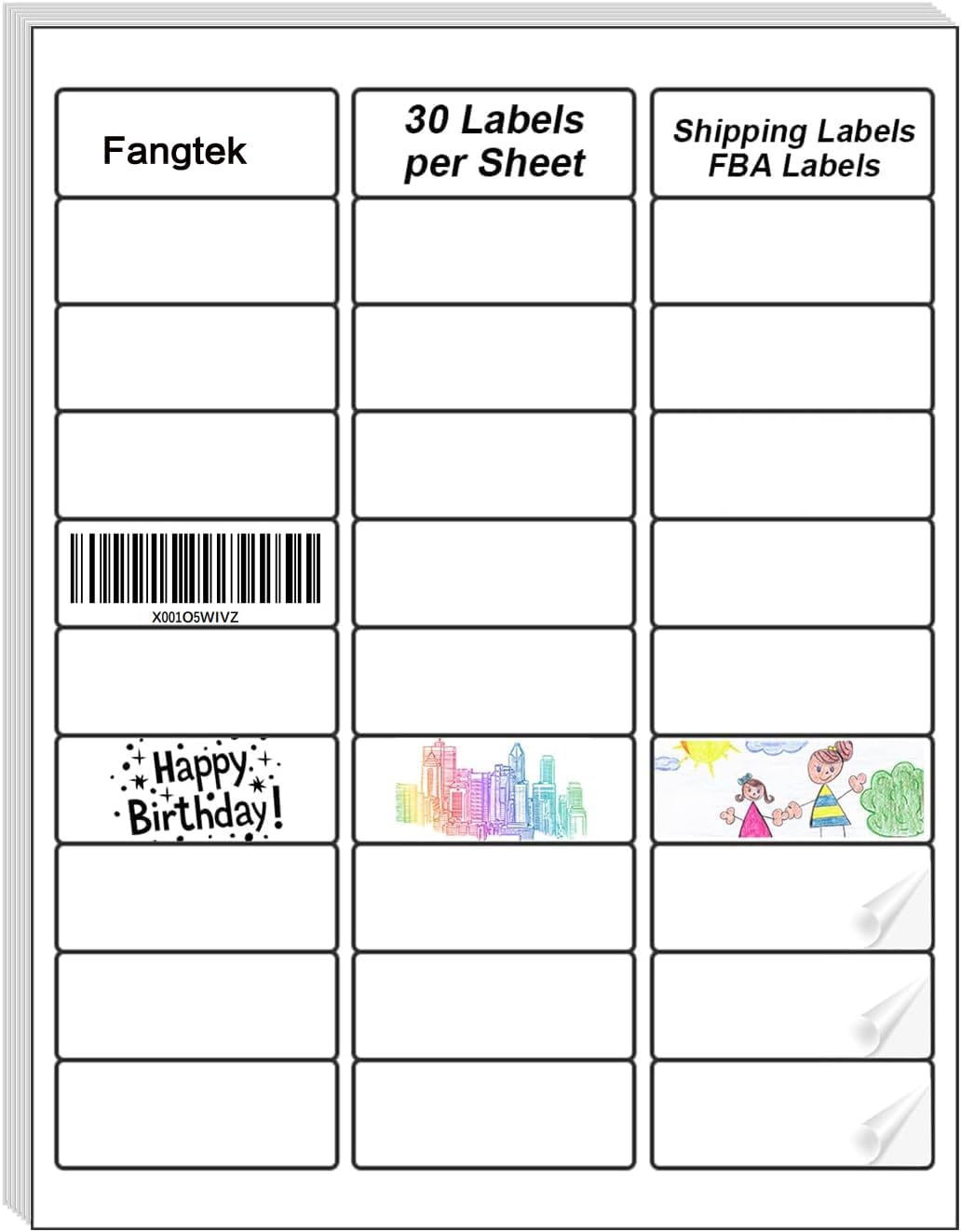 Photo 1 of [25 Sheet, 750Labels] Address Labels 750 Sticker Paper for Laser/Ink Jet Printer mailing Labels 8.5"×11" White 30 per Sheet 1" x 2-5/8"