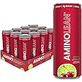 AminoLean Energy Drink – Sugar Free Amino Energy with Natural Caffeine & Vegan Amino Acids for No Jitters, Tingles, or Crash, Cherry Lime, 12 Pack