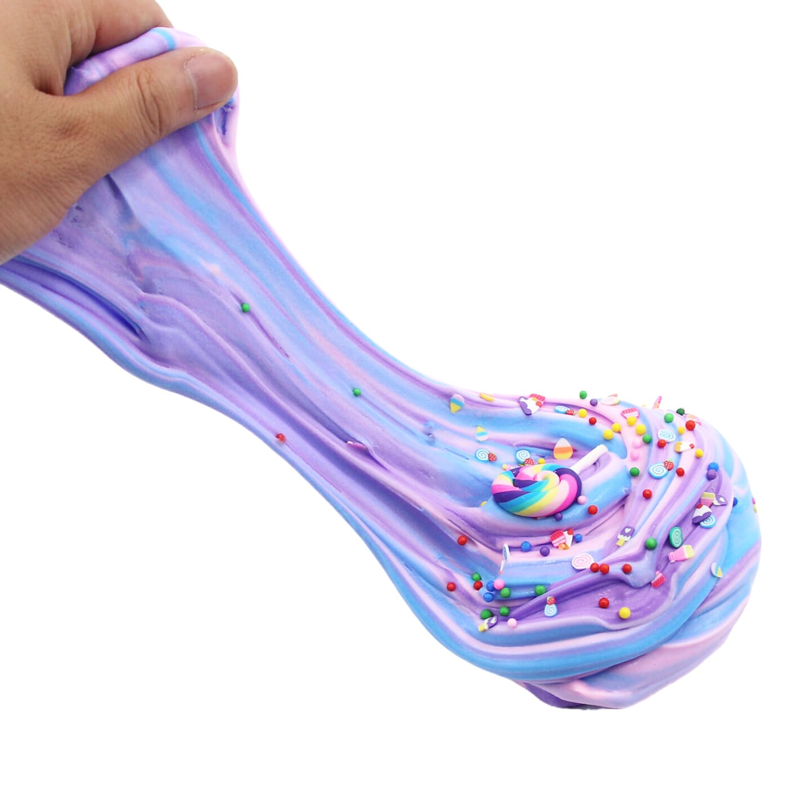 Multicolor Butter Slime,Non-Sticky and Super Soft Scented Purple Slime,Stress Relief Toy(Purple Pink Blue in 1 Pack).