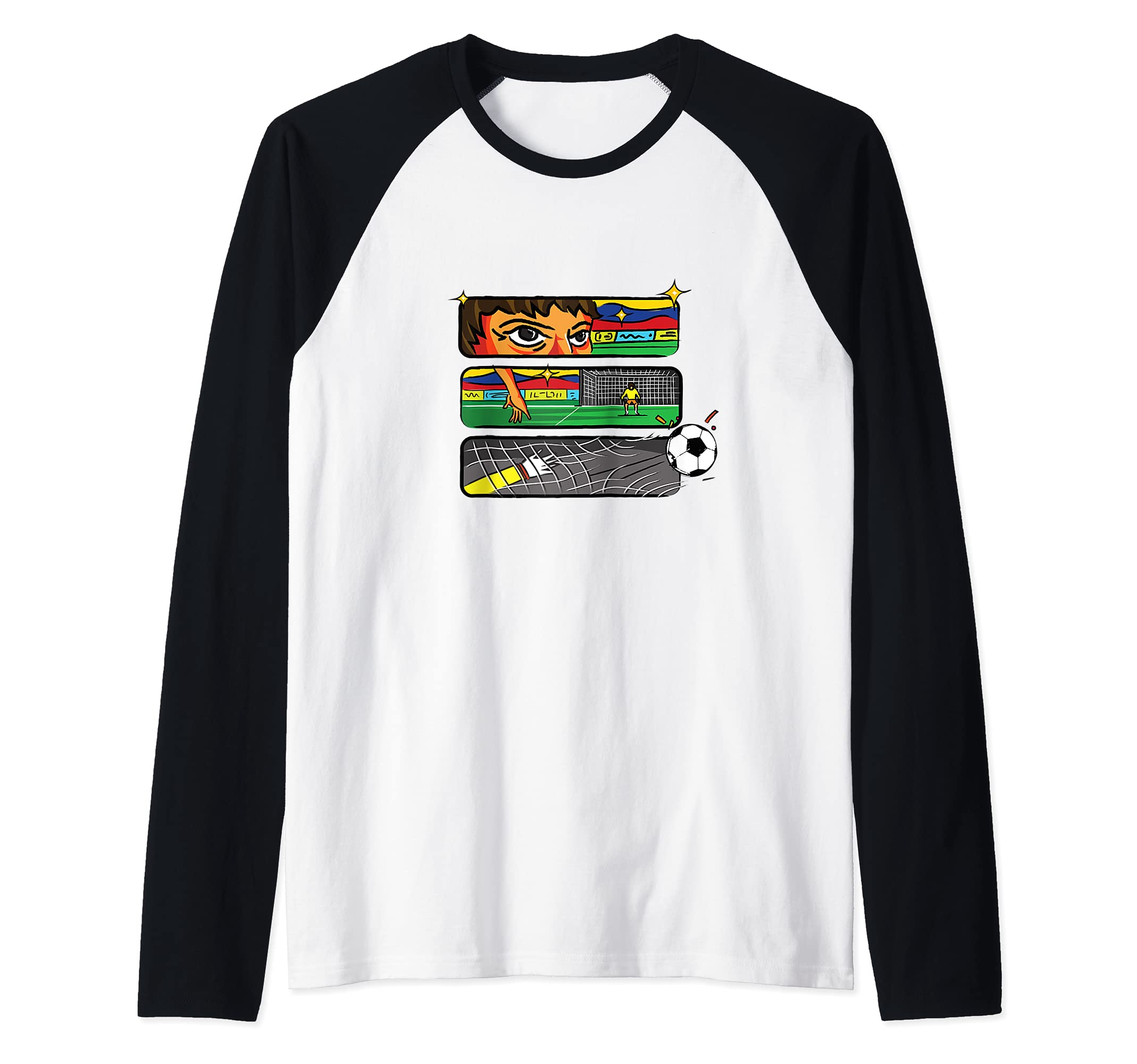 Flag Colombia Raglan Baseball Tee