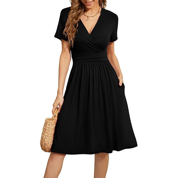 amazon essentials women's classic cap sleeve wrap dress reviews Amazon.com: Amazon Essentials Women's Classic Cap Sleeve Wrap Dress with V Neck (Available in Plus Size), Black, X-Small : Clothing, Shoes & Jewelry