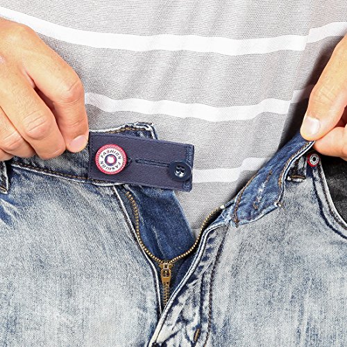 Home-X Easy Fit Hooks & Buttons for Slacks, Waistband Extenders to Give You a More Relaxed Feel, 5 Color Set (1/2
