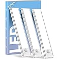 ASOKO Under Cabinet Lights Motion Sensor Light Indoor USB-C Rechargeable LED Closet Lights Battery Operated Under Cabinet Lighting Wireless Under Counter Lights for Kitchen(White,3Pack)
