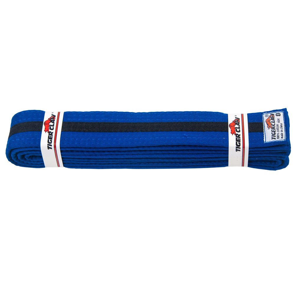 Tiger Claw 100% Cotton Martial Arts Uniform Belt – Solid Color with Black Striped