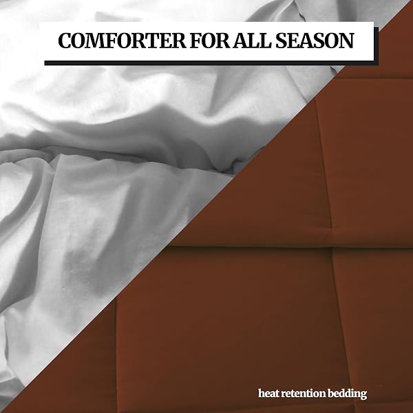 DOWN ALTERNATIVE BEDDING COMFORTER KING SIZE – ALL-SEASON SOFT REVERSIBLE MICROFIBER BEDDING COMFORTER – LIGHTWEIGHT & MACHINE WASHABLE (CHOCOLATE, KING (U.S. STANDARD))