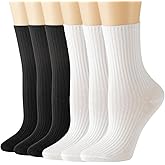 Losa Kute 6 Pairs Fall Socks Cotton Long Warm Crew Socks Cute Aesthetic Cute Slouch Socks
