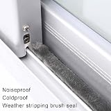 MILEQEE Door Brush Seal 33ft 5mm Pile Weather Stripping Self Adhesive Grey view 6
