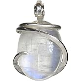 Rainbow Moonstone Pendant Necklace 925 Sterling Silver by Isabella Roth