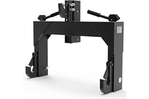 LANDTOP 3 Point Quick Hitch with 2" Receiver Hitch, Adaption to Category 1 Tractors, 3000 LBS Lifting Capacity, 26.2" Between Lower Arms, 16.1" Top Link to Lower Link,5 Level Adjustable Bolt,Black