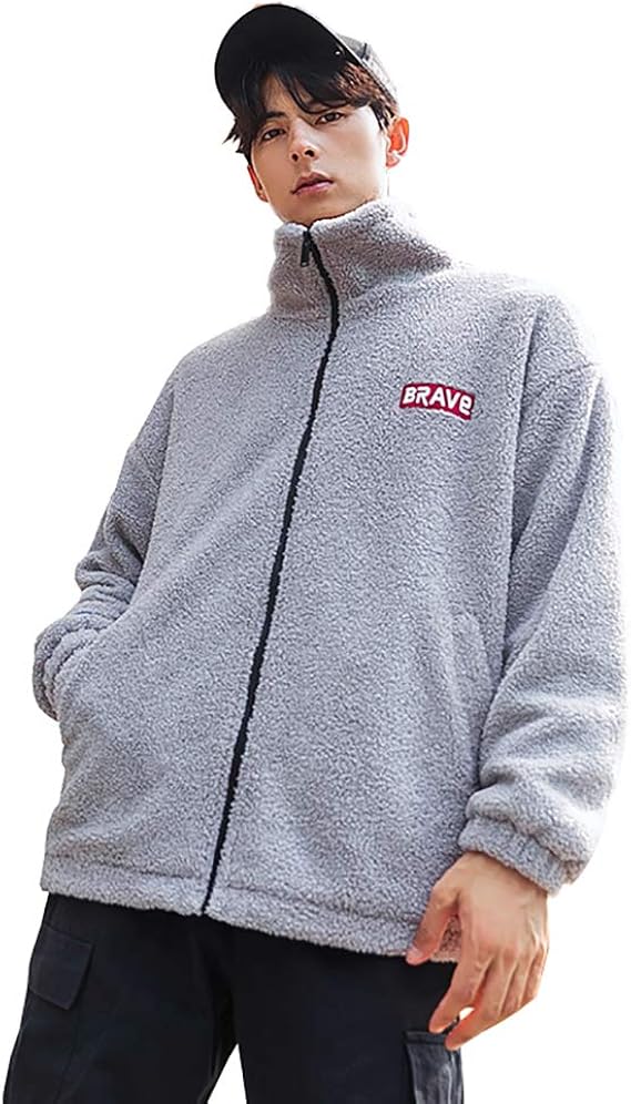 Amazon Bormran フリースジャケット メンズ ボアジャケット アウター 防寒 カジュアル ジャケット あったか フリース 立て襟 コート ジャケット 通販