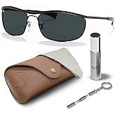 Ray-Ban RB3119M OLYMPIAN I DELUXE Oval Shaped Sunglasses for Men & Women with Official RAYBAN Eyewear Kit