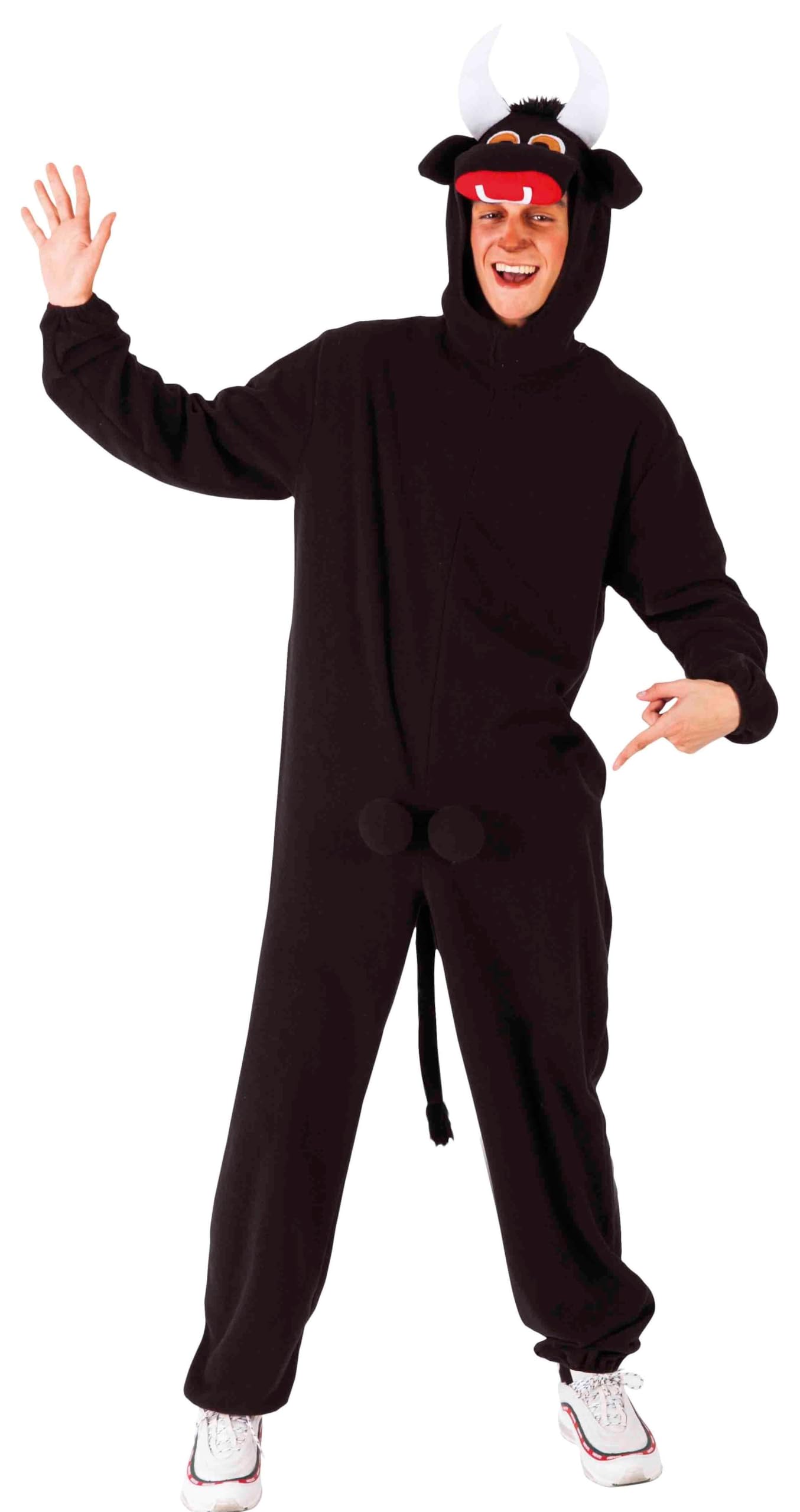 Rubies Adult Bull Costume Unisex One Size Jumpsuit with Hood and Attached Tail Original for Halloween Carnival Party Bachelor Party Cosplay Birthday