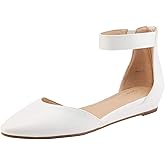 DREAM PAIRS Women's Low Wedge Round Toe Ankle Strap Dress Comfortable Casual Flats Shoes