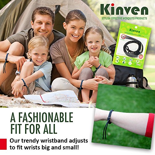 Kinven Original Mosquito Repellent Bracelet Natural DEET FREE Insect Repellent Bands, Anti Mosquito up to 360Hrs Protection Outdoor and Indoor, for Adults & Kids, 12 bracelets, Color Brown