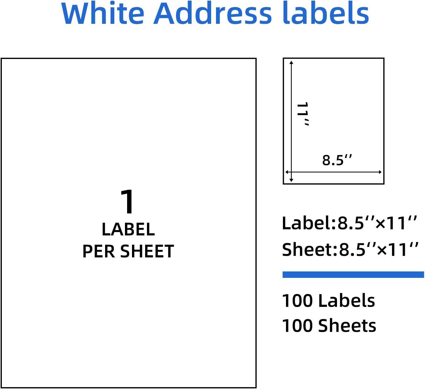 Printholic 30-Up Shipping Labels 1" X 2-5/8" Address Mailing Sticker Self Adhesive for Laser & Inkjet Printers (100 Sheets, 3000 Labels) : Office Products