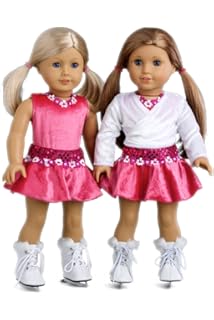 Amazon Com Sophia S 18 Inch Doll Clothes Ice Skating Outfit 5pc Set Made Fits 18 Inch American Girl Doll Clothes More Complete Doll Pink Ice Skating Gown Hair Piece Doll Tights