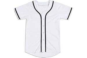 Repawu Kids Baseball Jersey Button Down Hip Hop Personalized Sport T Shirts Tops Baseball Shirt for Boys Girls Toddler 2T-12Y