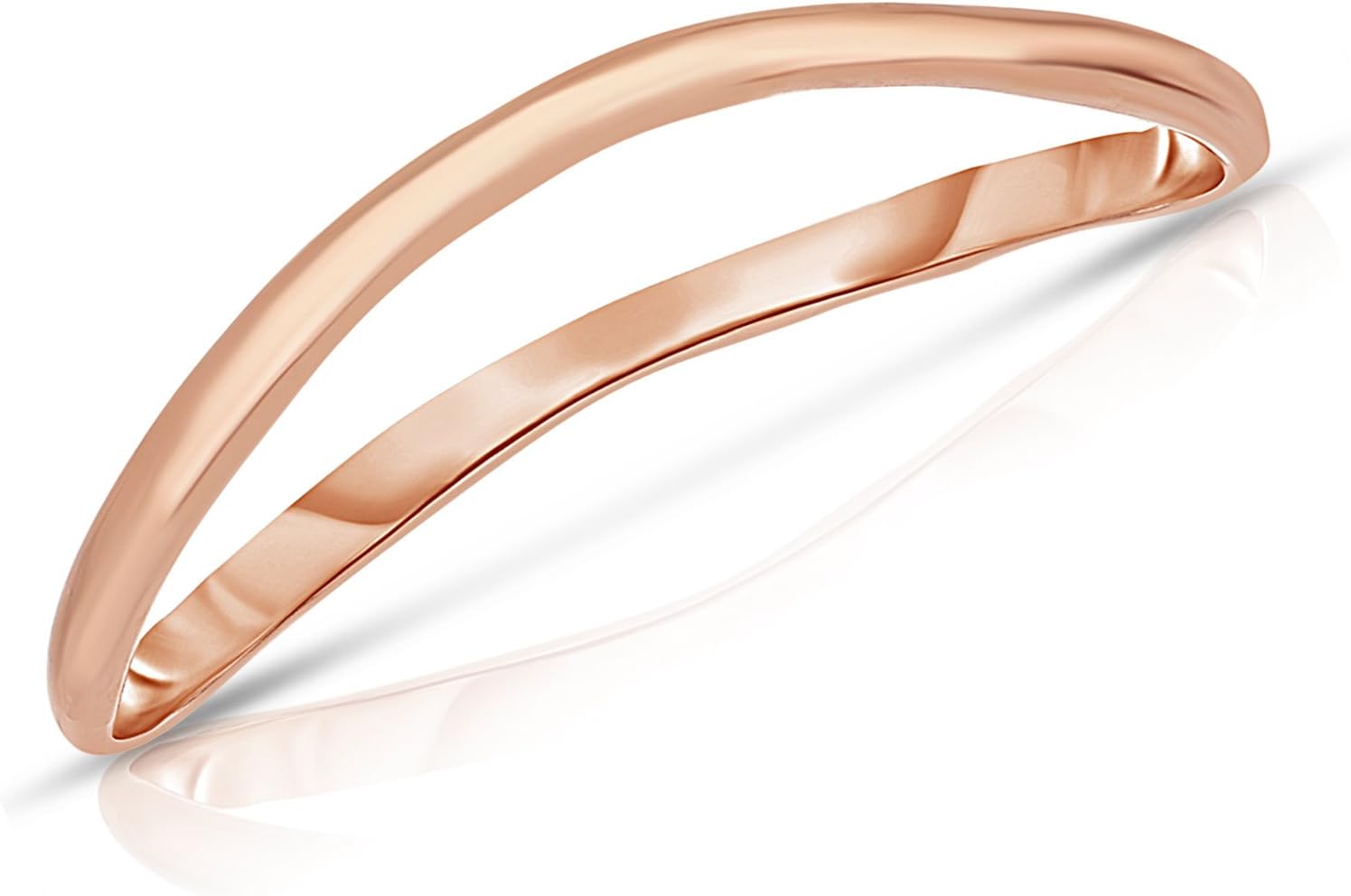 10k Fine Gold Thin Comfort Fit Curved Wave Thumb Ring (1.5mm)