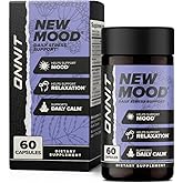 ONNIT New Mood Daily Stress Support Capsules, IGEN Non-GMO Tested Sleep and Mood Support Supplement for Men and Women, Daily Stress Management Capsules, 60 Count