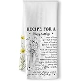 Bridal Shower & Wedding Gifts - Decorative Kitchen Towel with Romantic Marriage Theme Design, Quick-Drying Hand Towel for Newlywed Home Decor, Thoughtful Presents for Brides, Couples & Wedding Guests
