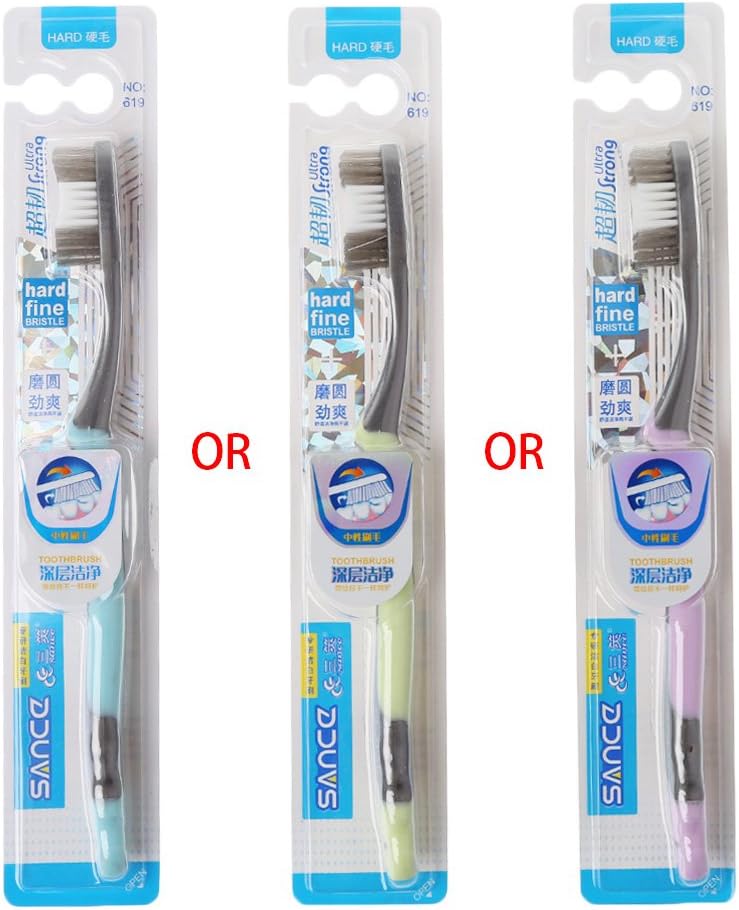 Kanitry 1pc Super Hard Bristles Tooth Brush for Adult Remove Smoke Blots Coffee Stains