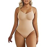 SHAPERX Women's Seamless Shapewear Bodysuit Tummy Control Body Shaper Waist Snatching Body Suit
