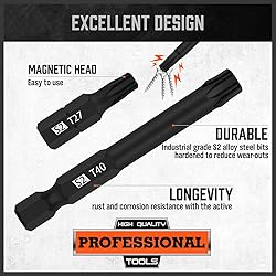 HORUSDY 24-Piece Tamper Resistant Star Bits, S2