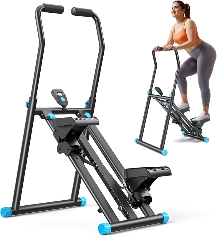 2026 Stair Stepper Pro, Stairmaster pour la Maison avec 3 Niveaux de résistance réglables, Machine d'escalade Verticale Pliable avec Guidon réglable pour la Maison, Le Bureau, Appareil de