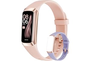 feifuns Fitness Tracker for Women, 1.1" AMOLED Screen Fitness Watch with 24/7 Heart Rate/Blood Pressure /SpO2 /Sleep Monitor, 5ATM Waterproof Pedometer Watch Step Tracker Watch for Women Kids