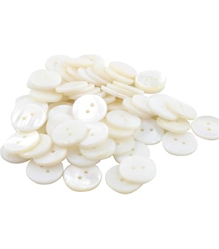 Dorytop Mother Of Pearl Buttons 12.7mm (0.5 Inch) - Pack Of 24 White Shirt Buttons For Sewing & Crafts