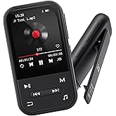 128GB MP3 Player - Clip MP3 Player with Bluetooth 5.3, Portable Music Player with FM Radio, Voice Recorder, Pedometer, Mini Design Ideal for Sport, Earphones Included