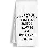 HSIASHENG Funny Housewarming Gifts Kitchen Towels, Adult Humor Gifts Dish Tea Towels, House Warming Gift New Home Decorative Hand Towel for Bathroom Kitchen, 16x24 Inch