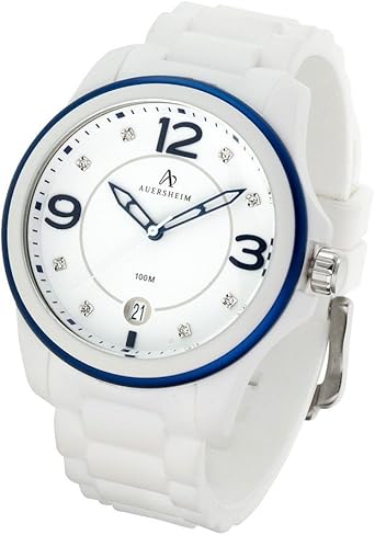 Auersheim AU107 - Reloj para Mujeres, Correa de Silicona Color Blanco