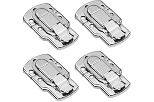JNAB 4pcs Chrome Plated Carbon Steel Silver Tool Box Hasp, Luggage Suitcase Hasps Latches Buckle Lock Clasp Clamp