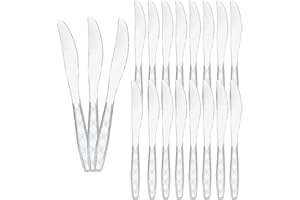 Cangfort 300Pcs Clear Plastic Knives, 6.6in Transparent Disposable Cutlery Set, Perfect for Weddings, Parties, Buffets, Cater