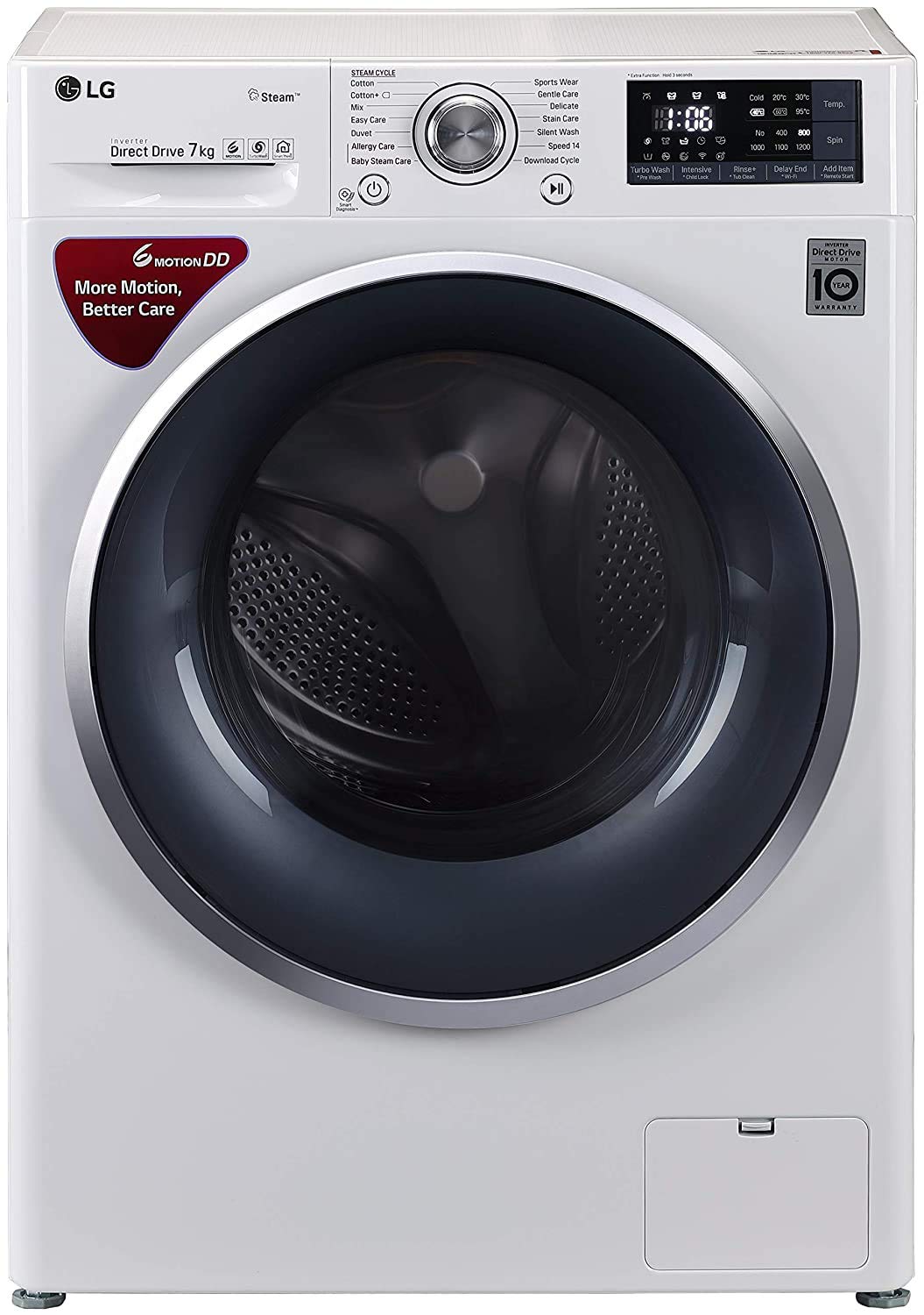 Lg 7 Kg Inverter Fully Automatic Front Loading Washing Machine Fht1207sww Abwpeil Blue And White Inbuilt Heater Amazon In Home Kitchen