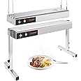 Hiteemer 24 Inch Food Heat Lamp Strip Commercial Food Heating Warmer Lights Hanging Overhead Stainless Steel with Cord for Food Restaurant Buffet Catering Kitchen 750W/110V
