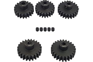 ADORLY Steel 32P Pinion Gear 3mm Shaft 20T 21T 22T 23T 24T for Traxxas Slash Rustler Hoss Bandit Stampede Nitro Trx4 Trx6 Mini Max Xrt Motor Pinion Upgrades Parts