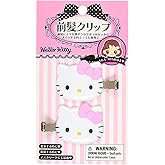 Sanrio Hello Kitty Hair Bang Clips, Pink ABS Resin, Right and Left Facing Set, for Makeup, Facial Cleansing, Desk Work, Suita