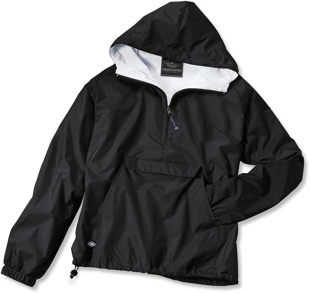 Charles River Apparel unisex-adult Wind & Water-resistant Pullover Rain Jacket (Reg/Ext Sizes) at  Men’s Clothing store