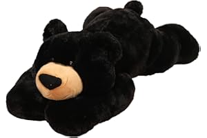 Doireum Weighted Stuffed Animal, 6.2 lbs Black Bear Plush Toy & Throw Pillow Gift for Boys & Girls, 29.5 inch