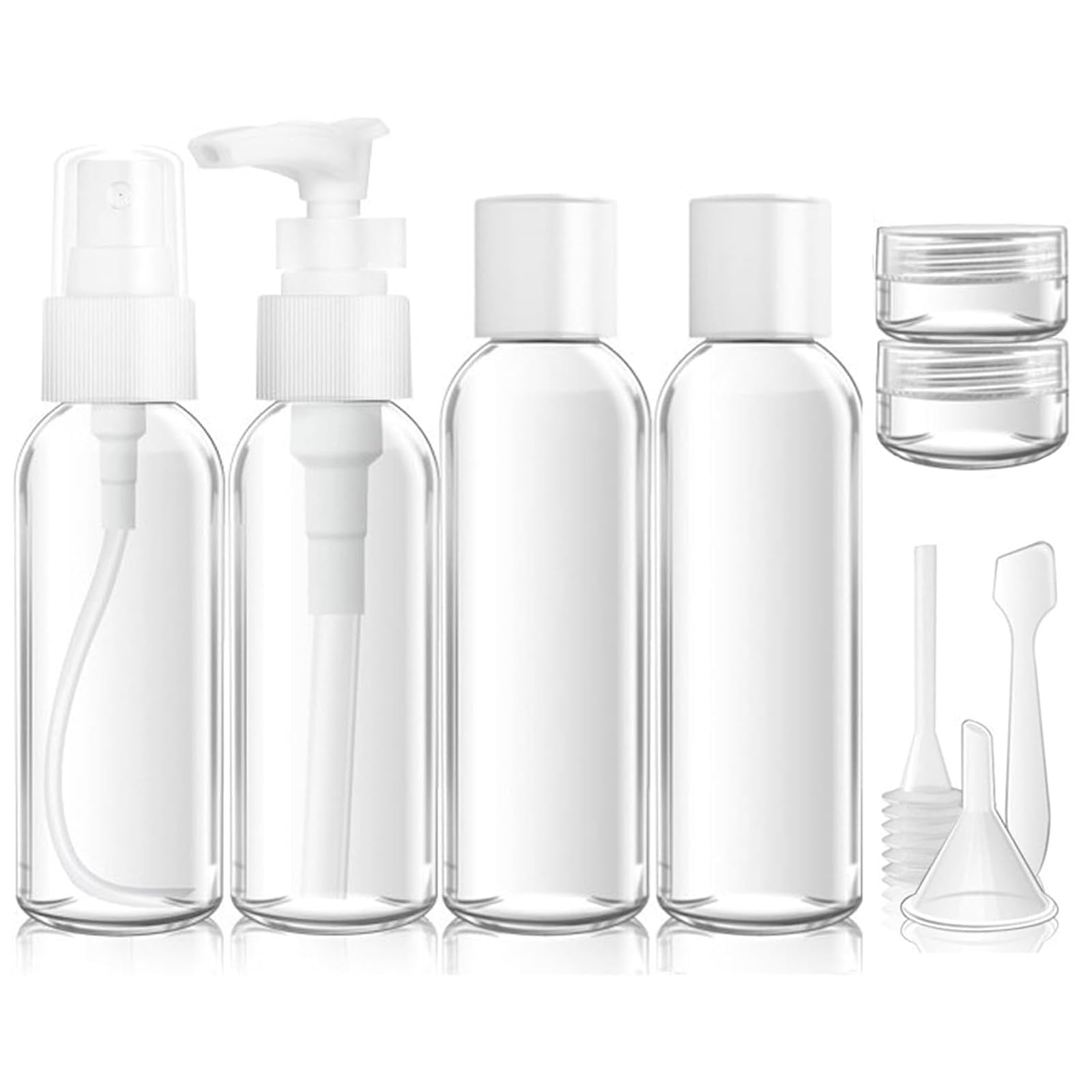 aqlbhz 9 Pcs Travel Bottle for Toiletries Refillable Leak Proof Travel Bottles Transparent Empty Cosmetic Air Bottles Cosmetic Shampoo Conditioner Handy Travel Essentials