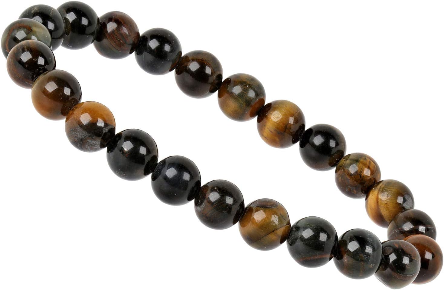ELEDOROEledoro PowerBead Women's Stretch Bracelet made of 8 mm Gemstone Beads - 17-18 cm brown