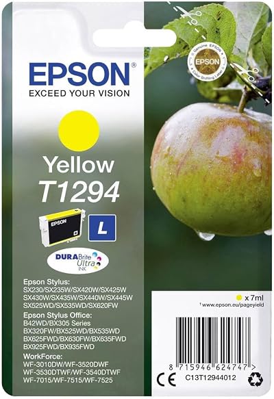 Epson T1294 Yellow DURABrite Ultra Ink Cartridge Genuine Apple Print 455 Pages