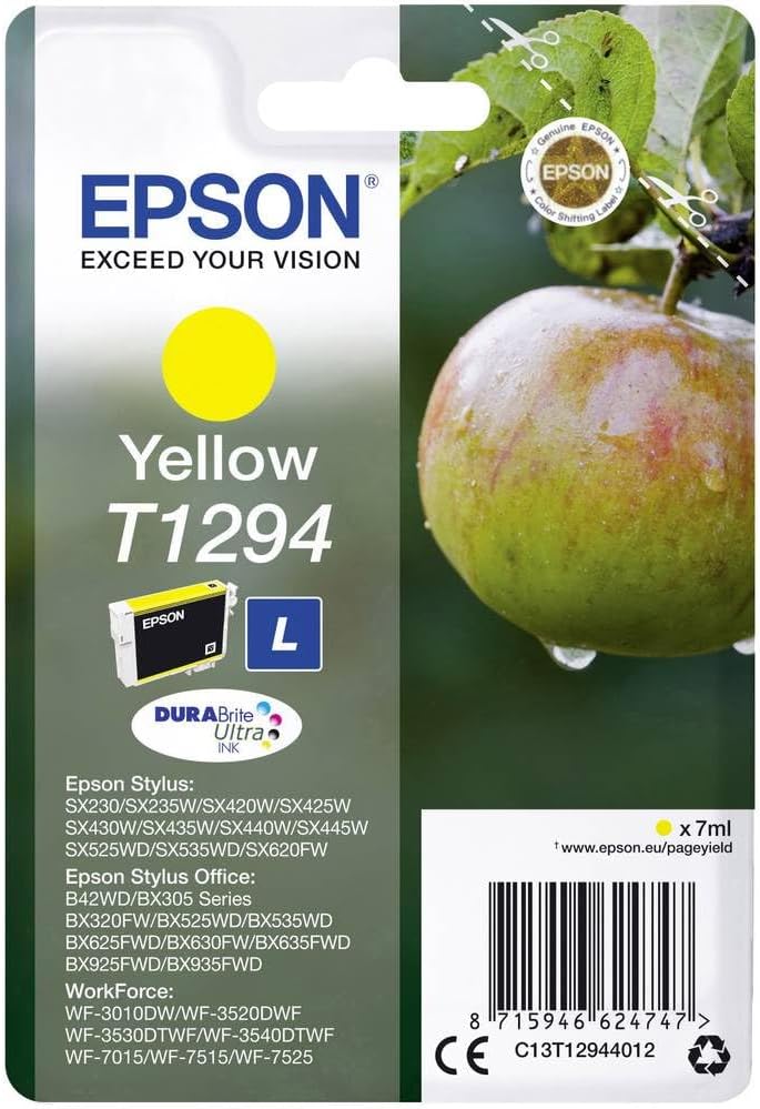 Epson T1294 Yellow DURABrite Ultra Ink Cartridge Genuine Apple Print 455 Pages