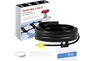 Tsolzdadi 6FT Heat Cable for Water Pipes, Prevent Freezing & Easy Installation, Water Pipe Heat Cable With Thermostat Self-Regulating, Pipe Heating Trace System 120 V