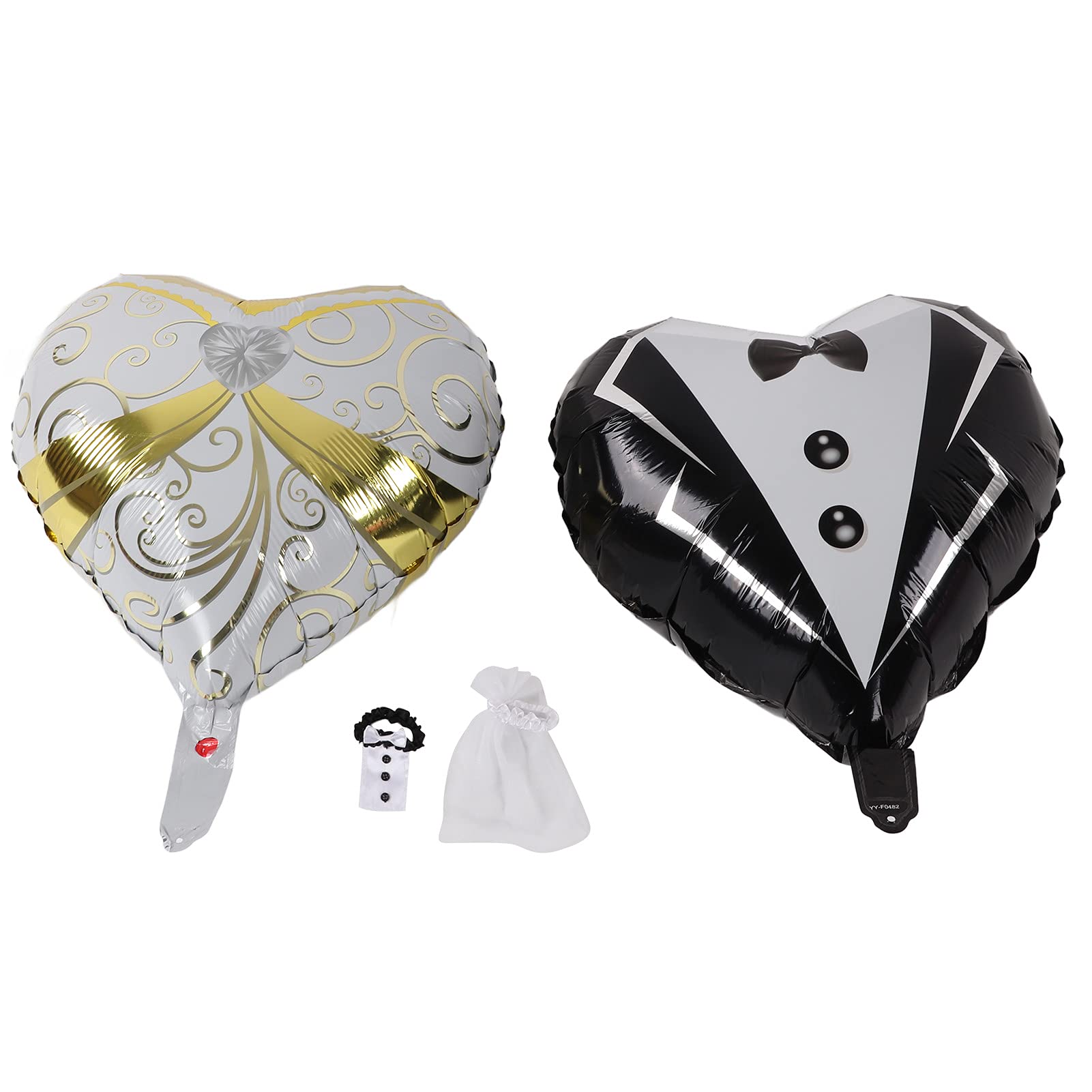 Wedding Balloons, Large Heart Shape Decorations with Cup Sleeves for Valentine's Day Party Supplies for Couples, Bridal Showers, Romantic Events