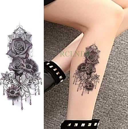 Tzxdbh 5pcs étanche Autocollant De Tatouage Temporaire Rose