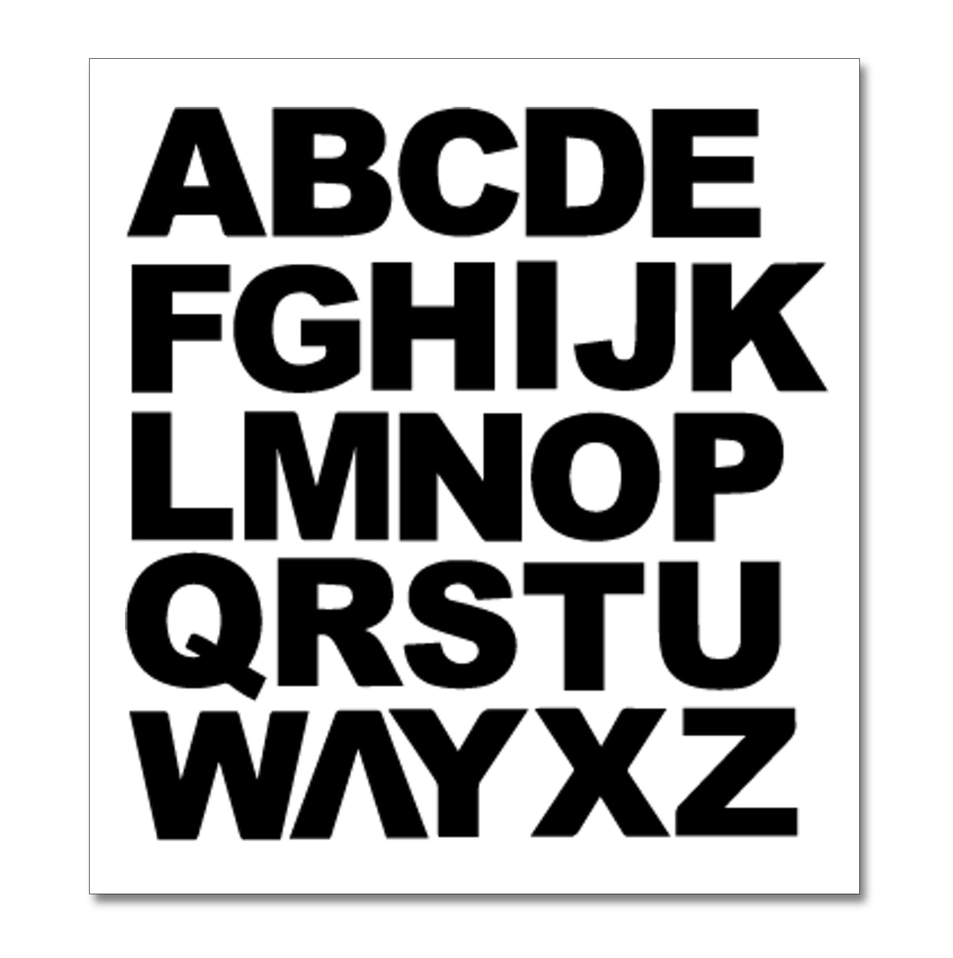 2 x Set of Full Alphabet Giant Black Letters - Removable Self Adhesive Waterproof Durable Vinyl Stickers - Cut to The Sticker Shape - Size 100mm